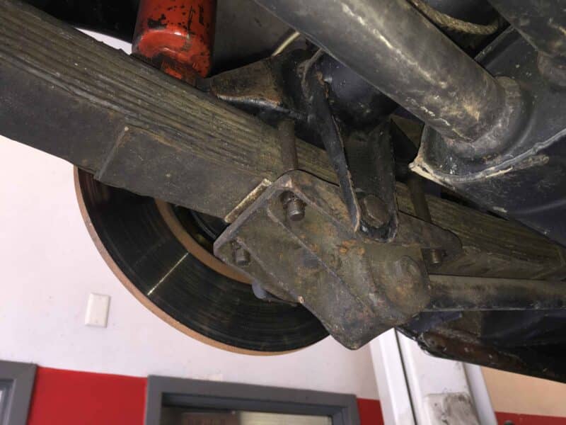 Ferrari 400 Super America Leaf Spring Before Dry Ice Blasting