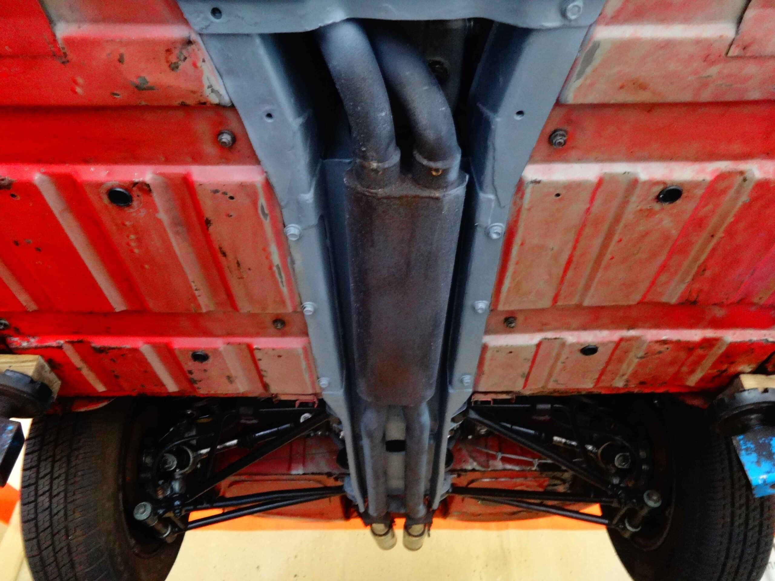 Toyota 2000GT Underneath After Dry Ice Blasting